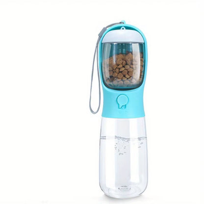 Dog Cat Water Bottle, Portable Pet Water Bottle with Food Container, Outdoor Water Dispenser, Leak Proof Water Bottles for Dogs